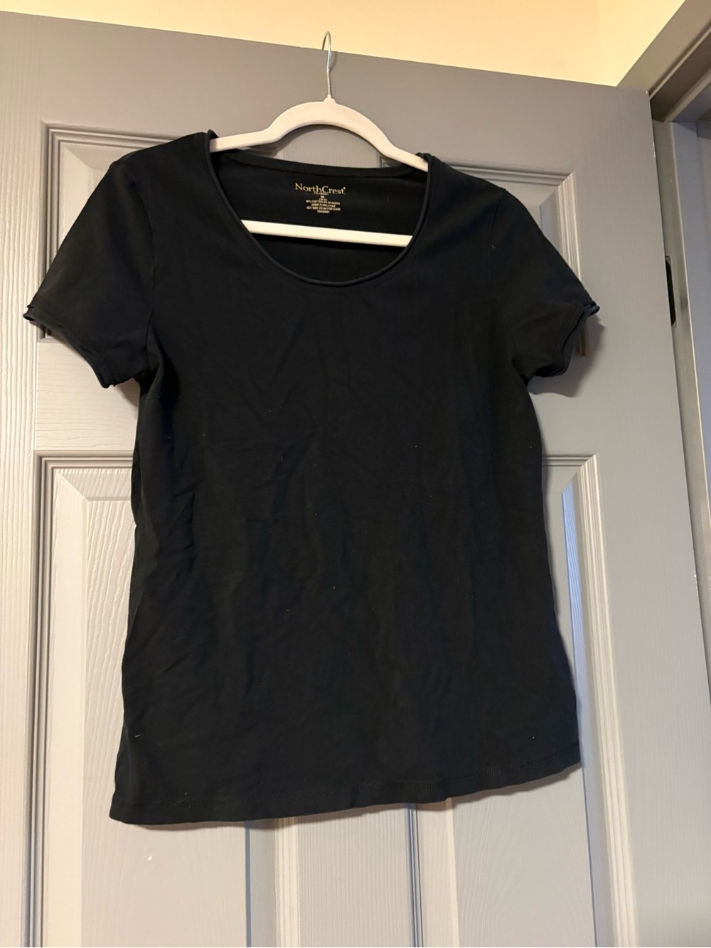 Northcrest Black Scoop Neck Short Sleeve Tee